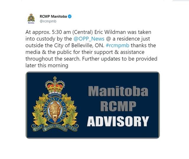 RCMP say Manitoba homicide suspect arrested in Ontario after firing at police - https://cdn.connectfm.ca/140A4995-8202-4291-9090-FDEAB3243F97_Story1256949_1819254.jpg
