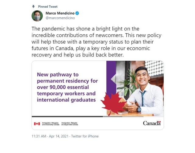Fedrel government creating a new means to permanent residency for 90,000 essential workers and international graduates: Marco Mendicino - https://cdn.connectfm.ca/2323A060-7F98-4380-9E32-B9ADBF9010E9_Story1146049_1662193.jpg
