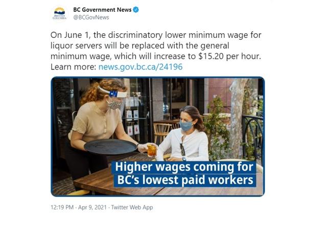 B.C. liquor servers to get pay boost on par with general minimum wage increase - https://cdn.connectfm.ca/27299E60-7687-4F58-8AFC-2622044177C1_Story1138308_1650874.jpg