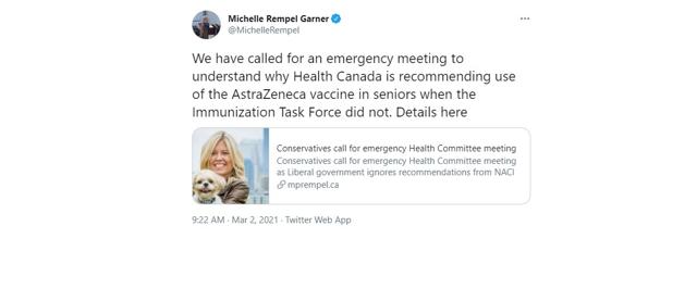 Federal Conservatives worried about vaccine hesitancy among seniors because of conflicting advice on Oxford-AstraZeneca vaccine - https://cdn.connectfm.ca/32C9C925-59D1-4768-93B3-BEAB29C97394_Story1074059_1557509.jpg