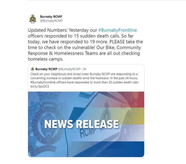 Burnaby RCMP responds to concerning increase in deaths amid heatwave - https://cdn.connectfm.ca/570997A2-0C4C-44FA-BDF9-70EF3B78C12B_Story1274611_1844314.jpg