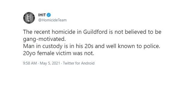 Woman dies, suspect under arrest, following shooting in Surrey - https://cdn.connectfm.ca/656AB18F-CB78-42BE-8AB1-F82F73614A55_Story1180123_1710670.jpg