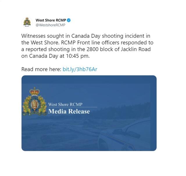 Police looking for witnesses to Langford shooting - https://cdn.connectfm.ca/68DD816C-C00D-4FC3-80AC-00C70D022E85_Story1281842_1853605.jpg