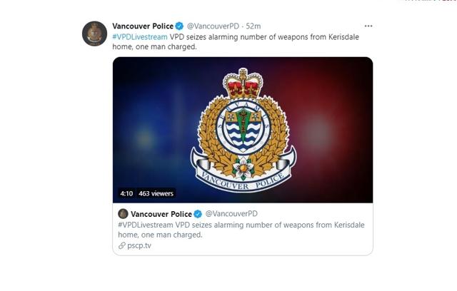 VPD seizes alarming number of weapons from Kerisdale home, one man charged - https://cdn.connectfm.ca/88C6A60E-C235-441A-A384-2665FD2B5CEC_Story1046178_1516684.jpg