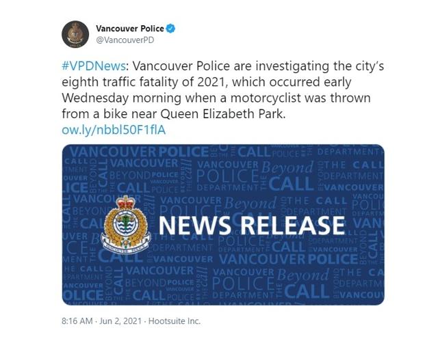 VPD investigates after motorcyclist killed in collision - https://cdn.connectfm.ca/8A1DA466-C22A-43B4-AFE1-46B0F77B79F5_Story1228104_1778175.jpg