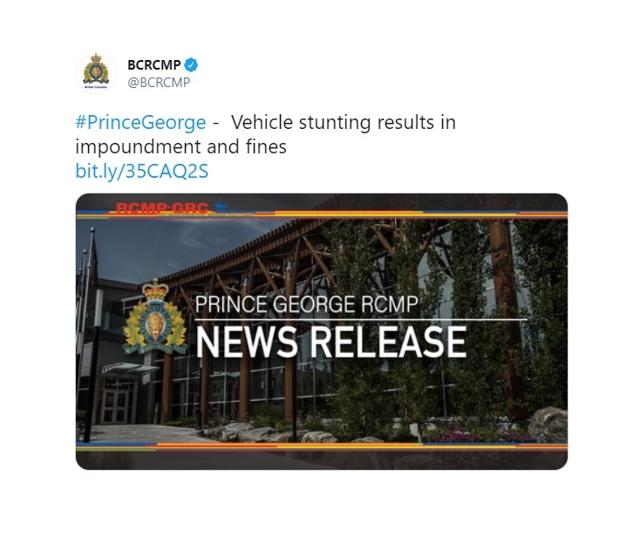 Vehicle stunting results in impoundment and fines - https://cdn.connectfm.ca/944A1DAC-C237-4E91-BD87-34BE3E4DD3CD_Story1256955_1819504.jpg