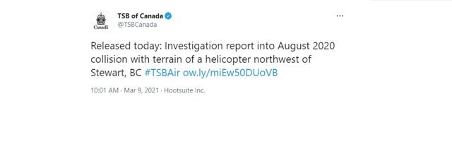 Rain on the windshield may have played a part in a fiery helicopter crash: TSB  - https://cdn.connectfm.ca/B2668F0A-2804-42D8-906C-A0E8F2730C2E_Story1085574_1574386.jpg