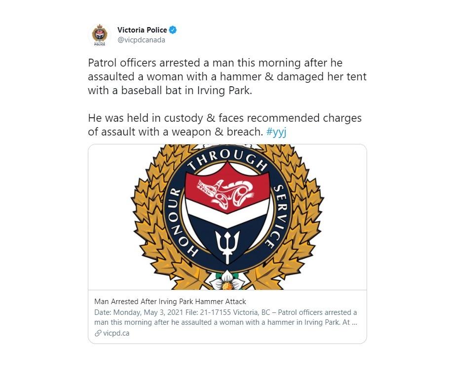 man-arrested-after-woman-attacked-with-a-hammer-victoria-police