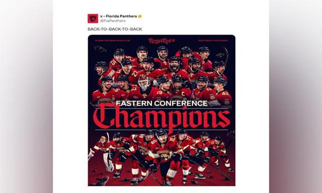 Panthers advance to 3rd straight Stanley Cup final, Oilers take on Stars tonight - https://cdn.connectfm.ca/Florida-champions.jpg