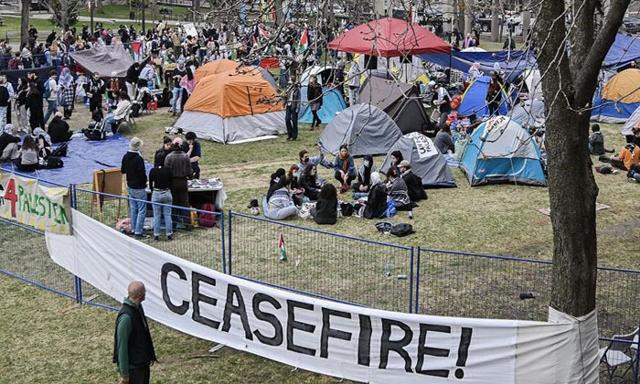 Pro-Palestinian encampment grows at Montreal's McGill university - https://cdn.connectfm.ca/Montreal.jpg
