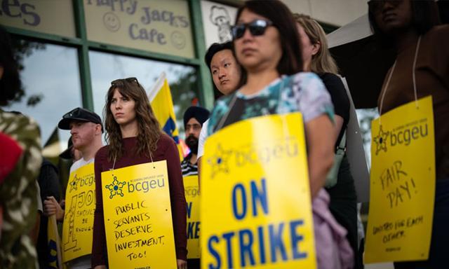 B.C. public workers' strike expands to liquor, cannabis distribution warehouses - https://cdn.connectfm.ca/ON-strike_2025-09-22-183955_ymeg.jpg