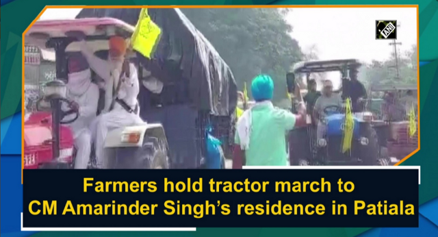 Farmers hold tractor march to CM Amarinder Singh's residence in Patiala - https://cdn.connectfm.ca/Patiala-March.png