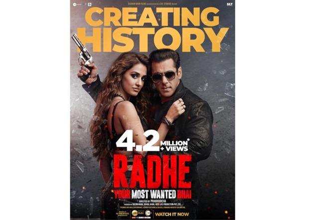 Salman Khan’s Radhe creates history  - https://cdn.connectfm.ca/Radhe_210515_160728.jpg