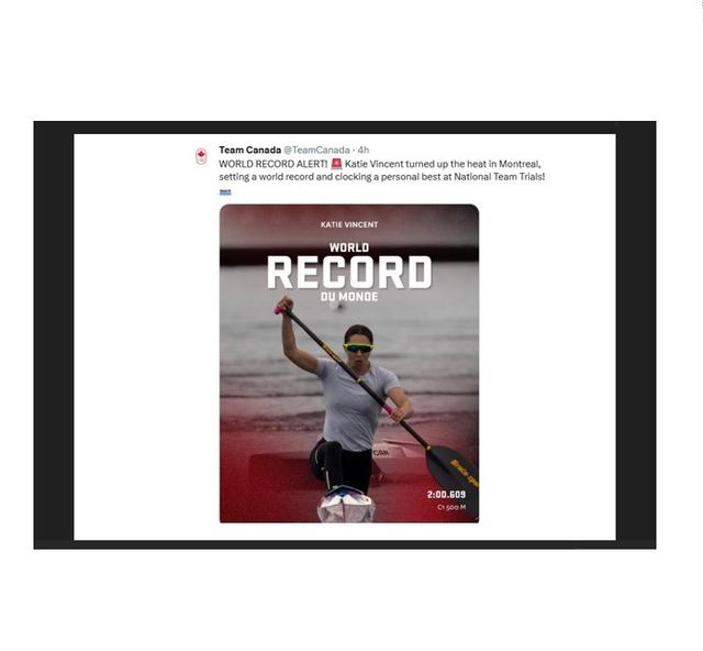 Canada: Sprint canoeist Katie Vincent sets world record at national trials - https://cdn.connectfm.ca/Team-Canada-X-Katie-Vincent_2025-06-30-185624_idnv.jpg