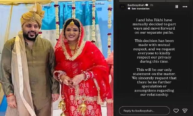 Rapper Badshah and Punjabi Actress Isha Rikhi Separate After Just Five Months of Marriage - https://cdn.connectfm.ca/badshah_2026-09-04-154914_xydv.jpg