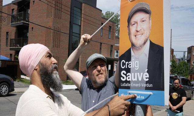 No photos of Trudeau on campaign signs in Montreal riding ahead of byelection - https://cdn.connectfm.ca/byelection.jpg