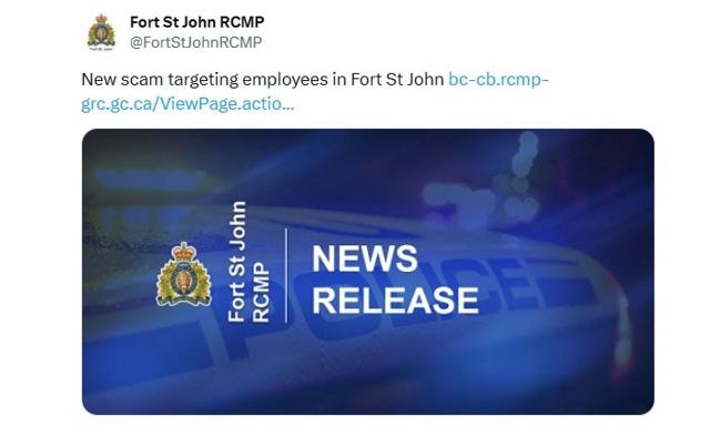 New scam targeting employees in Fort St John - https://cdn.connectfm.ca/fort-st-john.jpg