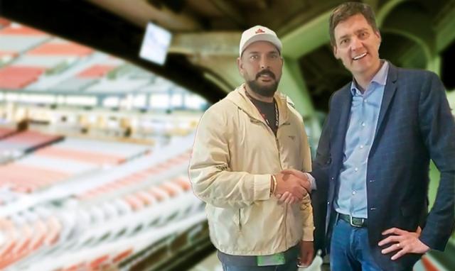 Cricket star Yuvraj Singh meets Premier David Eby at Vancouver’s BC Place as excitement grows for cricket in B.C. - https://cdn.connectfm.ca/premierYuvraj_2025-10-11-024304_xzgz.jpg